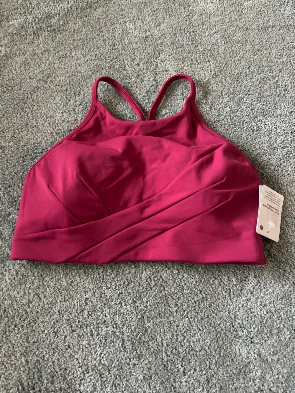 NWT Lululemon Flow Y Wrap Front High Neck Bra Pome Size 6 Yoga $68